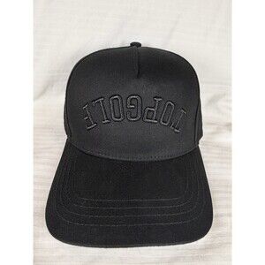 Top Golf Black Stitched Logo Cap Hat SnapBack Adjustable